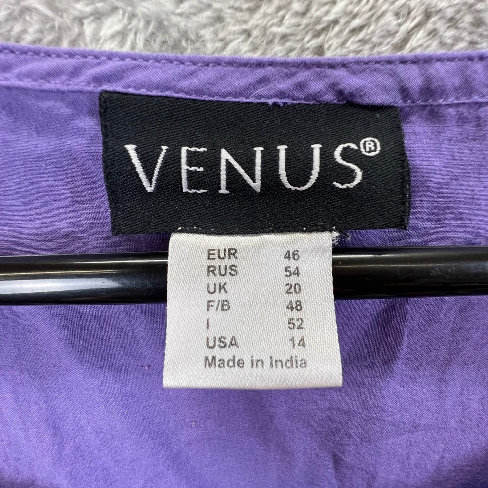 Venus Purple Boho Eyelet Lace Crochet Tunic Sz 14 Cottagecore Hippie Coastal - Picture 8 of 9